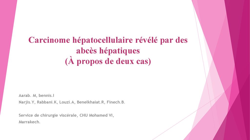 Carcinome H Patocellulaire R V L Par Des Abc S H Patiques Ppt